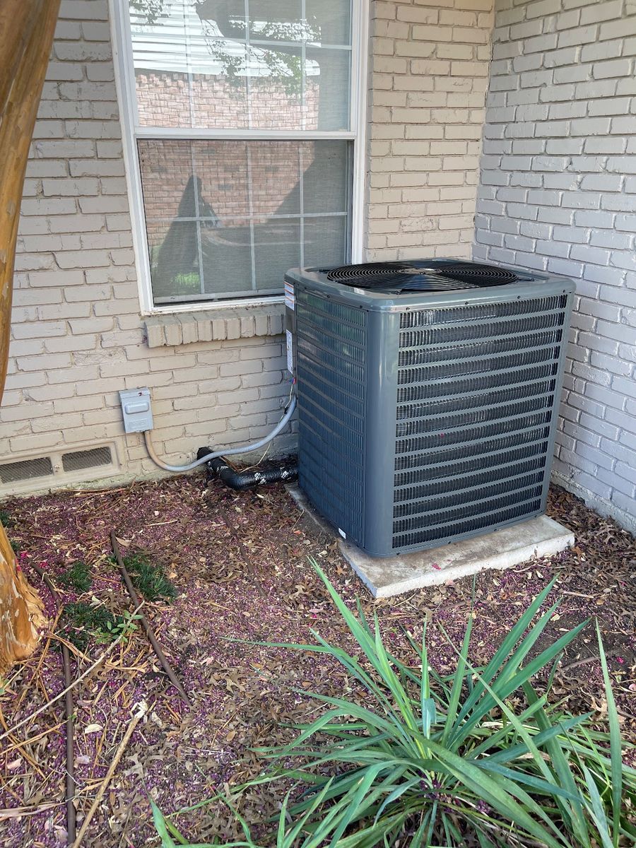 Argyle TX HVAC outdoor AC condenser install