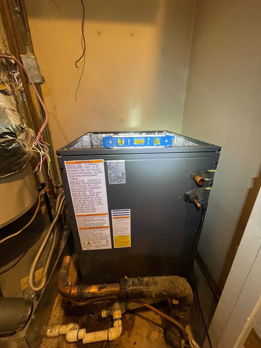 Argyle HVAC indoor equipment install in progress